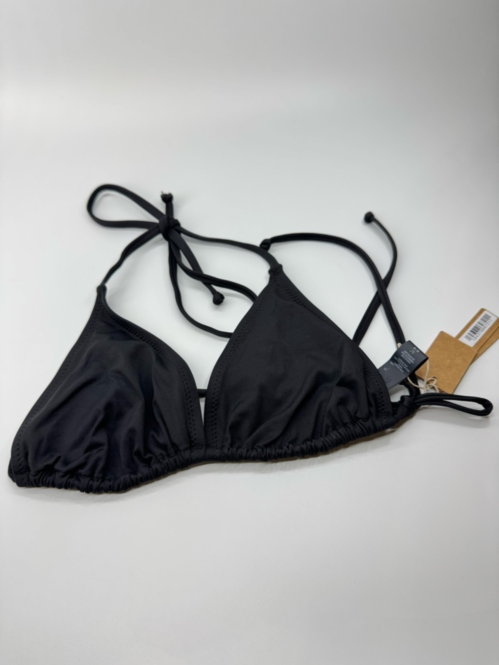 Skims Recycled Swim Triangle Top NWT Onyx Large